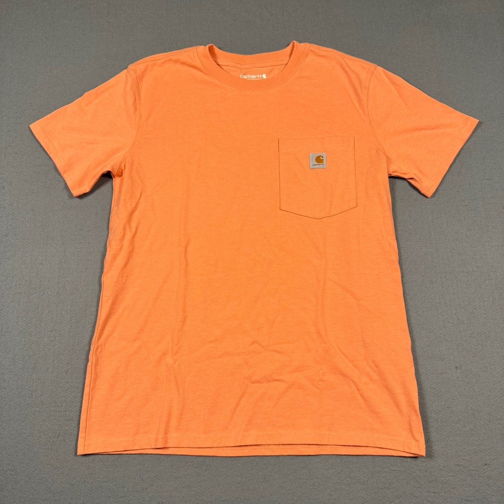 Carhartt Boys Loose Fit Pocket T-Shirt Peach Heather Medium 8-10 Short Sleeve